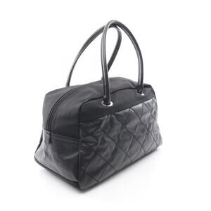 Chanel Boston Bag Paris Canvas Black Biarritz Black